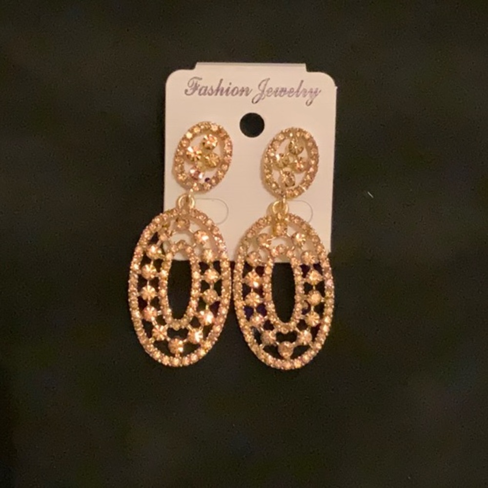 Gold Rhinestone Earrings